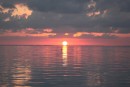 The sun sets over Biscayne Bay. Taken from our Elliott Key Anchorage.