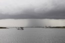 Morning rains in Pensacola Bay.