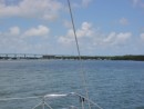 Looking in the other direction from Blackwater Sound toward the Jewfish Creek bridge.  There was a bascule bridge when we first came here to look at the boat.  Now there is a huge new bridge.