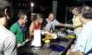 Don, Sarah, Ed and the Chagos crew enjoy dinner on the stern deck of Chagos.