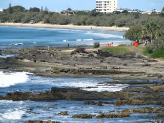The rocks on the beach at Mooloolaba