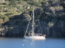 At anchor in Capraia