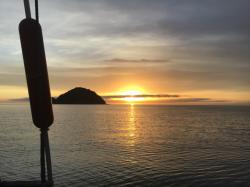 Sunrise Onetahuti: First morning at sea