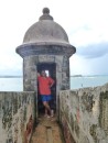 Robyn at guard station at Fort Morro in Old San Juan.