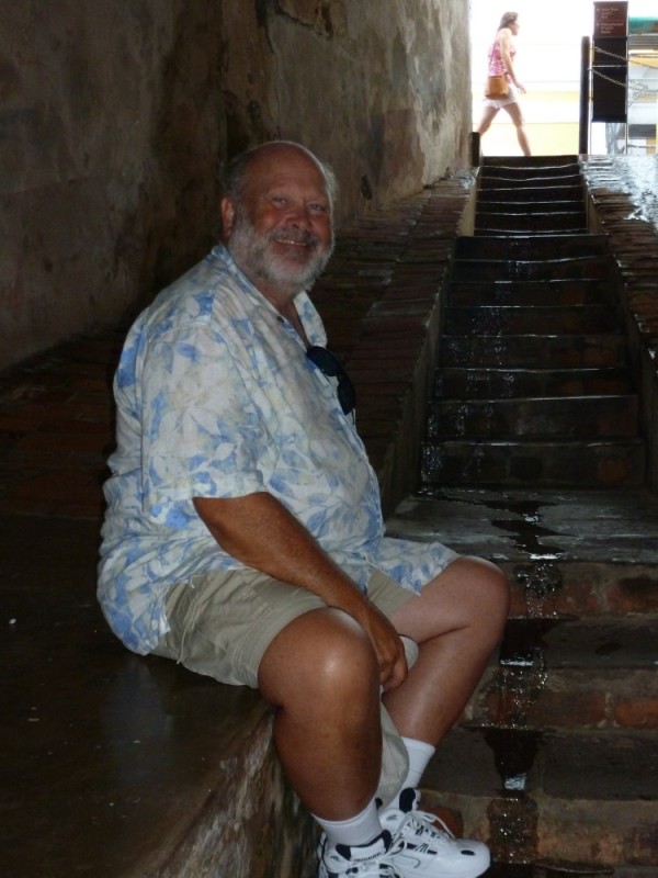 Barry waiting out the rain at Fort Morron in Old San Juan.