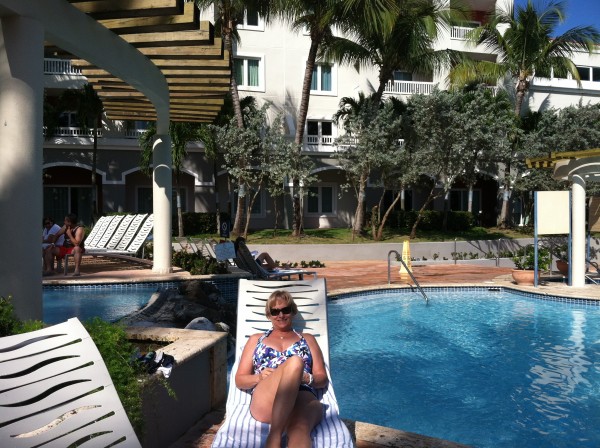 Relaxing at the pool in Dorado.