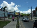 Rodney bay and mall on left side of street