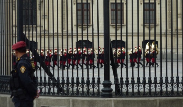 The changing of the guard at the Presidential Palace