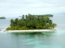 One of the two beautiful islands in the Cocos Banderos where we were hit
