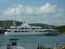 One of many large yachts.