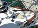 New windlass, anchor chain, anchor and control food switches on the deck.