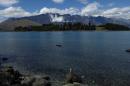 Crystal clear water in Lake Wakatipu.  New Zealnads longest lake and very deep. 