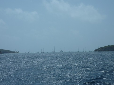 The anchorage in the Tobago Cayes 