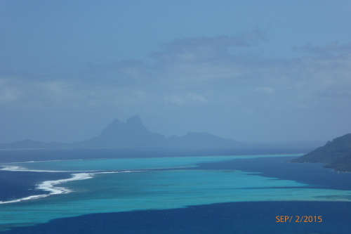 Tahaa to the left and Bora Bora off in the distance
