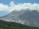 The still active Soufriere Hills Volcano