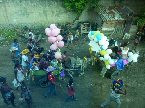 parade outside the apartment window