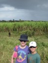 Posing by a sugar cane field, Marie Galante 