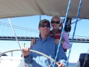 Dad and Hannah sailing in New York City