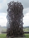"Tears of Iron" sculpture made from anchor rode from the boats lost in the eruption of Mt. Pelee
May eruption in St. Pierre- 2nd eruption in Morne Rouge 4 months later 
 
