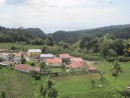 houses and farm plots in the valley