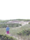 Flying a kite on the dunes, Block Island