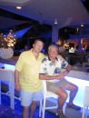 Tony and Garrow at the "blue bar" after dinner at Papagyos.