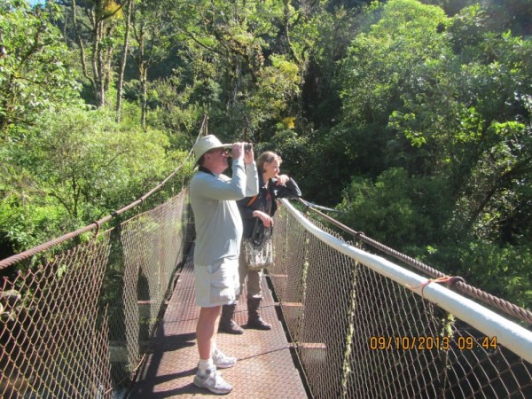Tony bird watching with Terry, our guide.