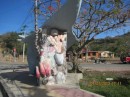 Manta ray sculpture near Manzanillo Bay.
