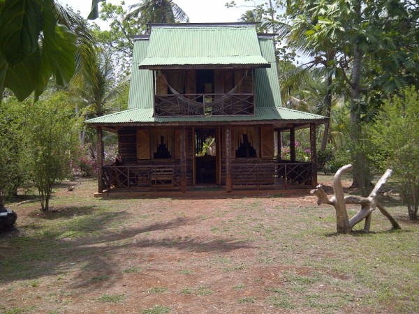 Coconut House which is made 100% of coconut trees, leaves and coconuts.