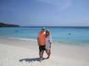 Garrow & Lauren at Cas Abao beach - one of the prettiest!