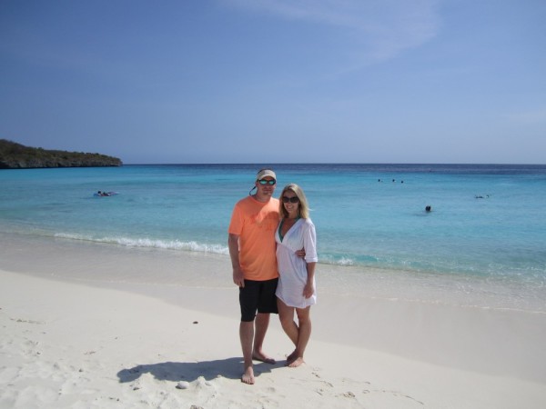 Garrow & Lauren at Cas Abao beach - one of the prettiest!