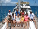 Tony & Gail sailing in Anguilla with LYC friends; the Claytons, Irvines, and Filacks, July 2006