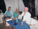 Dinner party on Cetacea with Nancy, Ginny and Mary.