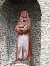 Wood carved statue inside the steeple.