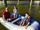 Greg, Eli, Jaz, Oliver - going for a dinghy ride 