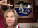 Diane with sailboat cabin fever - soon we will be doing what that boat is doing - sailing