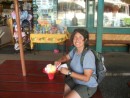 Elba with her shave ice