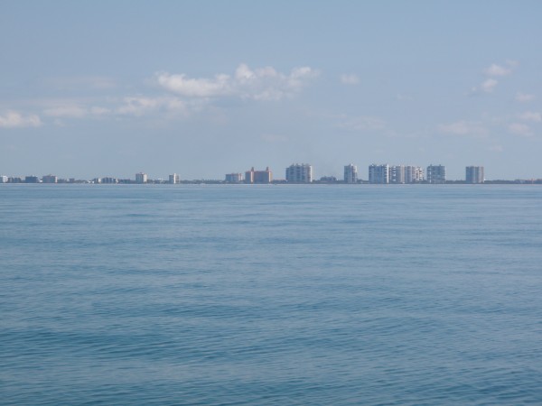 Offshore view of land between Ft. Myers to Marco Island