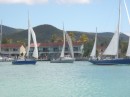 Weekly race in Jolly Harbour channel