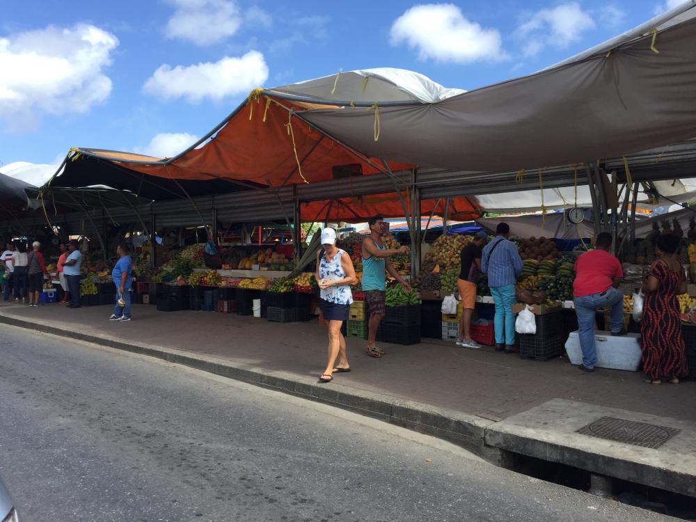 Venezuelan market: Downtown Curacao.  Fishing boats from Venezuela bring their fruits and veggies to sell.  It