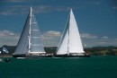Yachts finishing their race