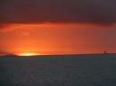 Sunset behind Maupiti island - another of the Society Islands; to the west of Bora Bora.