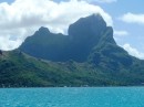 Bora Bora from the east - easy to see the volcanic origin of the island - must have been a big bang!