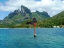 Navigating through some tricky passages in Bora Bora lagoon was greatly assisted with critical channel markers