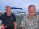 From left: our friend Ron from Holland and Jim at the cruisers party, Marina ZarPar, Boca Chica, Dominican Republic.