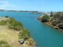 Our search for a fuel filter housing leads us on a meandering walk (about 5 miles altogether) through downtown Noumea and on out to a more industrial area. We pass this canal along the way. 