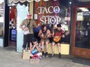 Buskers entertain passersby in front of a taco shop in the old section of the city.  (Historic St. Augustine FL)