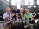 On a Thursday evening, before the restaurant becomes busy, we meet them there for drinks and dinner. From left: Jim, Harold, Ann & Jackie. (Ice Plant Vintage Bar, St. Augustine FL)