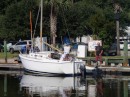 This is good news for our friend Mike (bartender at J.P. Henleys), who needs to bring his boat into the marina for a day in order to take down the mast and install new rigging. (Rivers Edge Marina, St. Augustine FL)