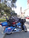Bikes line one of the main streets in historic downtown St. Augustine.